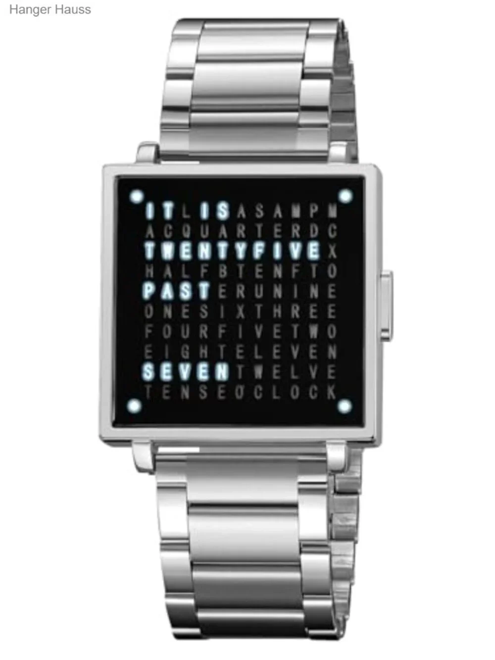 Men's Square Multifunctional Watch Water Resistant Leather Stainless Steel